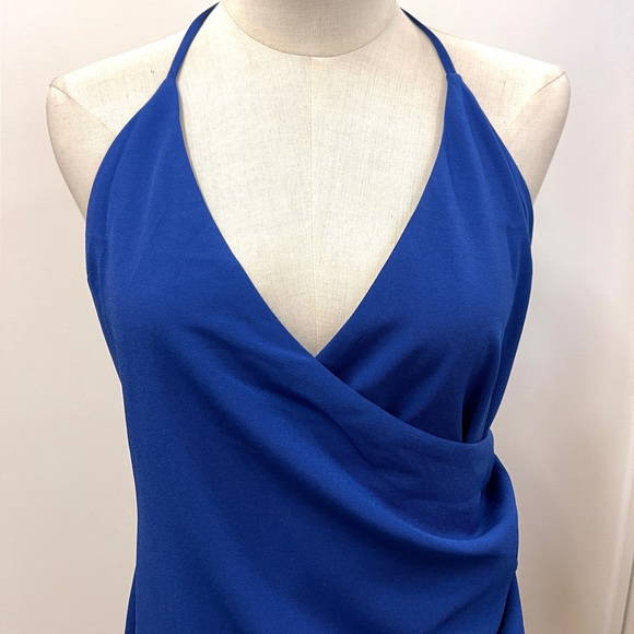 Lovers + Friends Blue Halter Mini Cocktail Dress Size Medium NWT - Picture 2 of 9